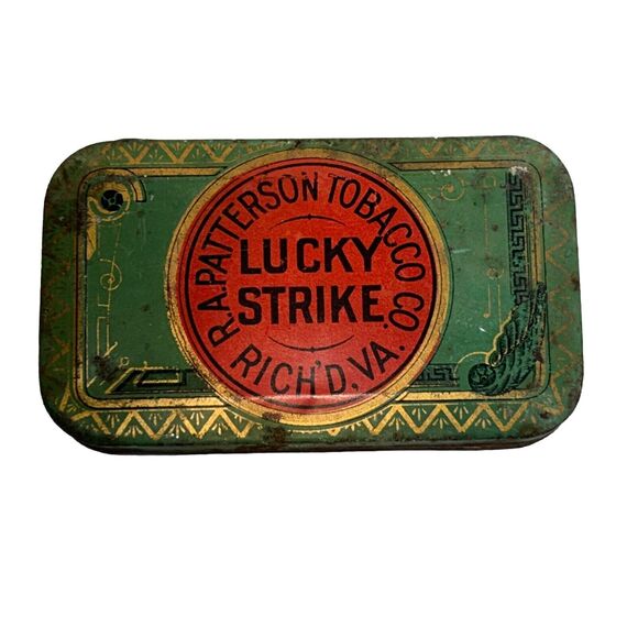 Vintage 1920s Lucky Strike Cigarette Tin Box R A Patterson Tobacco Co - Picture 2 of 16